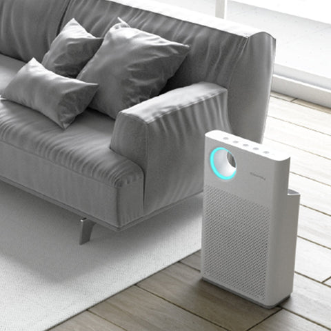 Coway 1018F Classic HEPA Air Purifier in the living room