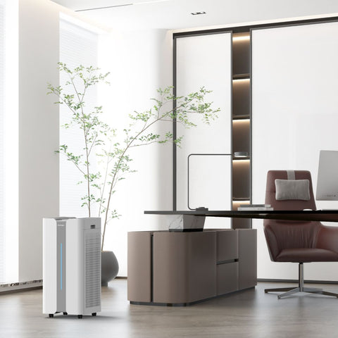 Ionmax+ Aire high-performance HEPA air purifier in office room