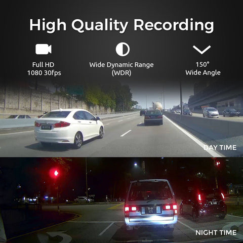 DriveSense Ranger WiFi Dash Cam with high quality recording