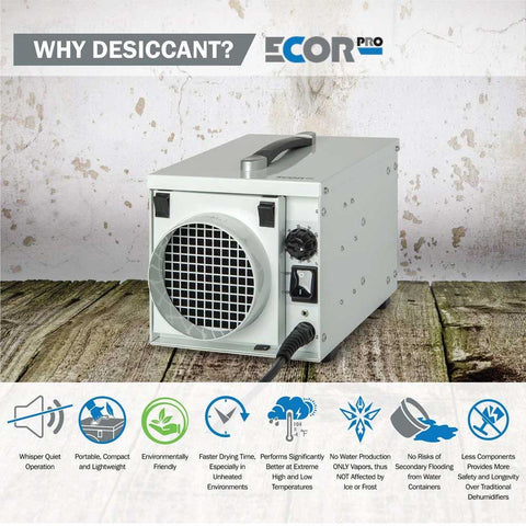 Ionmax+ EcorPro DryFan® Pro 8/12L Stainless Steel Industrial Desiccant Dehumidifier