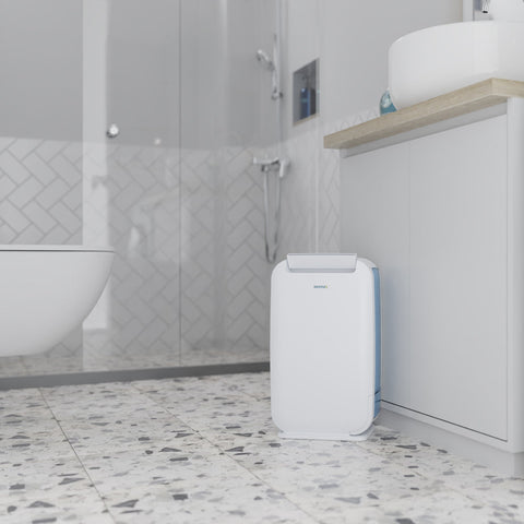 Ionmax ION610 6L/day Desiccant Dehumidifier in the wash room