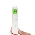 Hand holding up the MedSense Digital Infrared Thermometer for Forehead and Objects